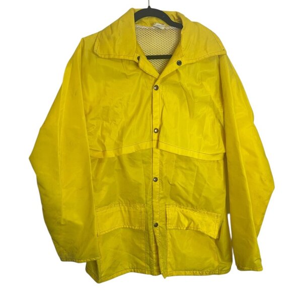 Vintage Admiral Made in Canada Bright Yellow Rain Coat Womens Sz M Nautical - Picture 1 of 7